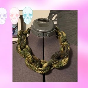 💀 Camouflage Crochet Chain Necklace